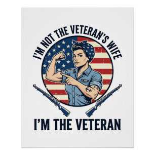 Póster Camisa de Gravura Vintage Patriótica de Veterana F