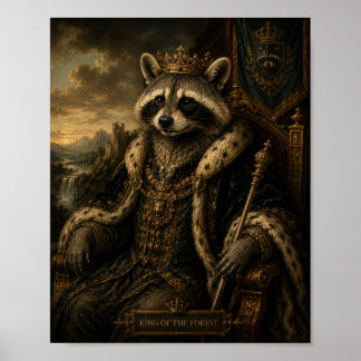 Poster Camisa de Guaxinim Majestoso, Rei da Floresta