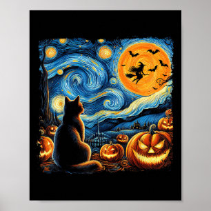 Poster Camisa de Halloween Homens Mulheres Gato Preto Abó