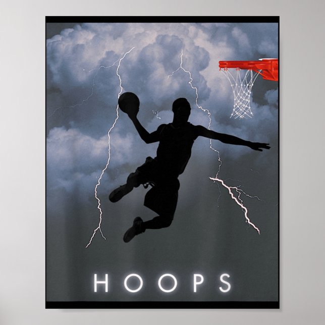 Poster Camisa de Hoops de Basquete de Tempestade Elétrica (Frente)