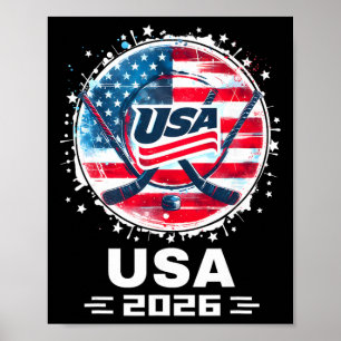 Poster Camisa de hóquei de 2026 para homens, mulheres e c