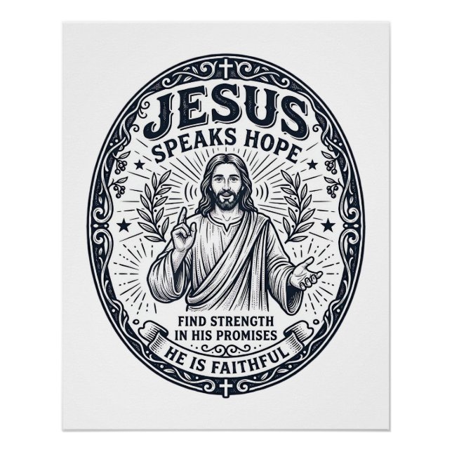Póster Camisa de Inclusão da Comunidade Surda Jesus ASL C (Frente)