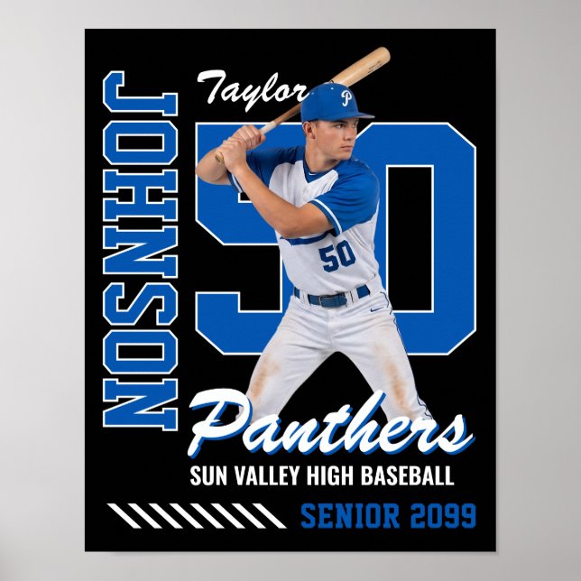 Poster Camisa de Jogador de Beisebol Personalizada com Fo (Frente)
