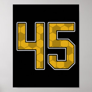Poster Camisa de jogador de futebol dourada padrão número