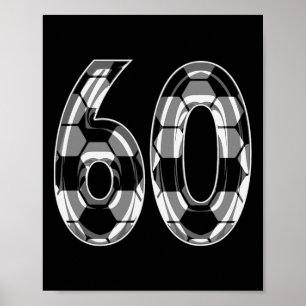Poster Camisa de jogador de futebol padrão número 60 prat