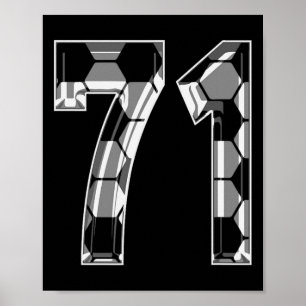 Poster Camisa de jogador de futebol padrão número 71 prat