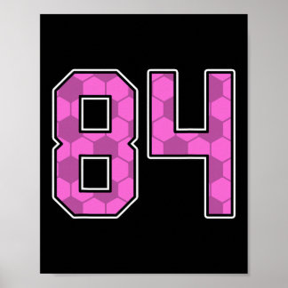 Poster Camisa de Jogador de Futebol Rosa Padrão Número 84