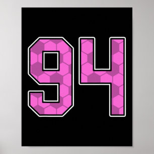 Poster Camisa de Jogador de Futebol Rosa Padrão Número 94