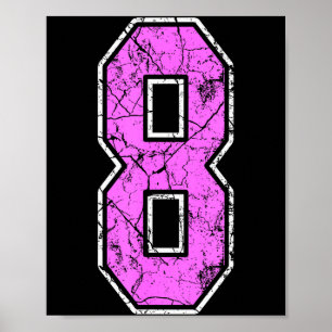 Poster Camisa de jogador número 8 Nge Nk e Nk #8