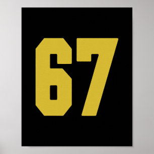 Poster Camisa de jogador Old Gold Black Number 67 Uniform