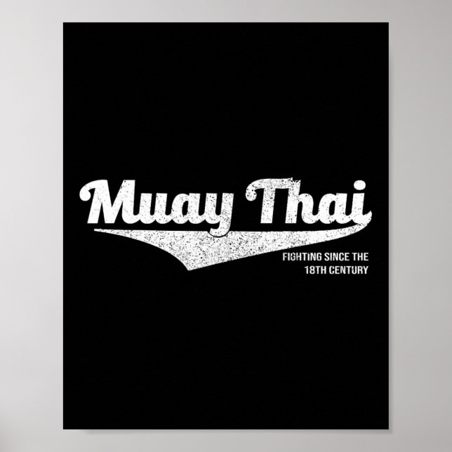 Poster Camisa de Kickboxing Muay Thai Distressed, Mma Bjj (Frente)