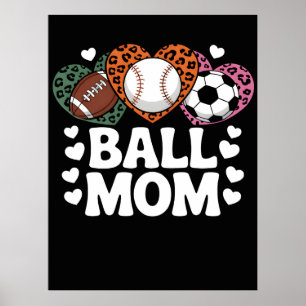 Poster Camisa de Mãe de Bola com Estampa de Leopardo