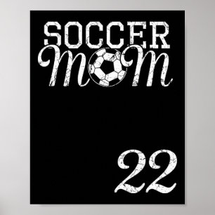 Poster Camisa de Mãe de Futebol Número 22 Jogador Favorit