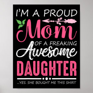 Poster Camisa de Mãe Orgulhosa Presente da Filha Mãe Dive