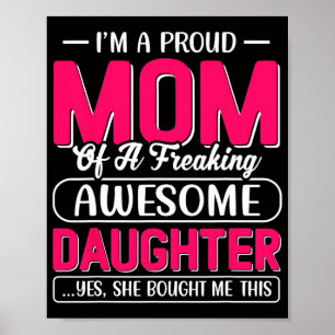 Poster Camisa de Mãe Orgulhosa Presente Da Filha Mães Div