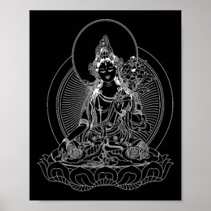 Poster Camisa de Meditação Bodhisattva Tara Branca