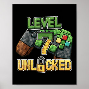 Poster Camisa de Menino de Aniversário Nível 7 Desbloquea