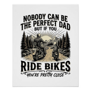 Póster Camisa de motociclista vintage de bicicleta do pai