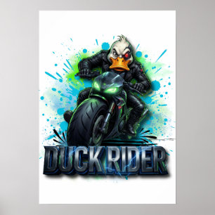 Poster Camisa de Motoqueiro Pato 3D Cyber Duck