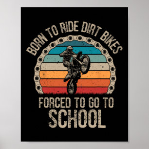 Poster Camisa De nascer Bikes Forçados Engraçados Na Esco