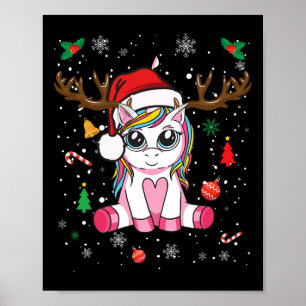 Poster Camisa De Natal Bonita Meninas Mulheres Xmas Unicó