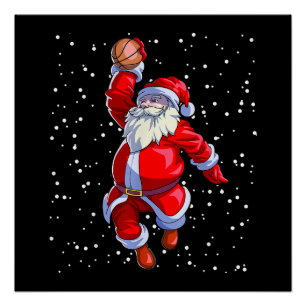 Póster Camisa De Natal De Basquete Masculino De Basquete 