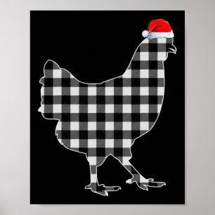 Poster Camisa De Natal De Frango Preta E Búfalo Branco Pl