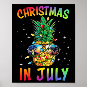 Poster Camisa de Natal em Julho Abacaxi Árvore de Natal d