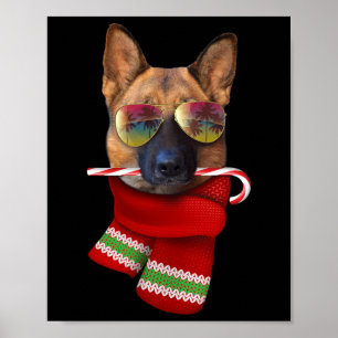 Poster Camisa de Natal em Julho German Shepherd Sungles D