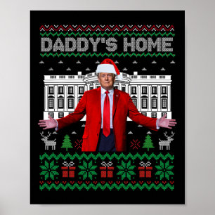 Poster Camisa de Natal Feia do Papai Divertido Está em Ca