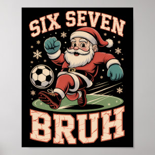 Poster Camisa de Natal Futebol Papai Noel Engraçado 67 Me