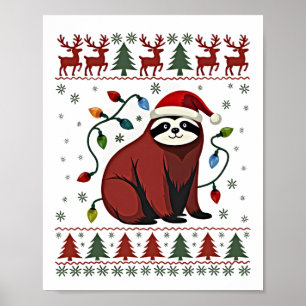 Poster Camisa de Natal para Presente de Amante de Preguiç