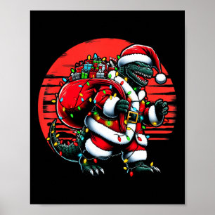 Poster Camisa de Natal Santazilla Monstro Japonês Kaiju 