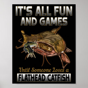 Poster Camisa de Pesca de Bagre Flathead Peixe de Água Do