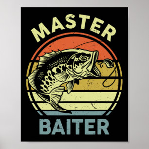 Poster Camisa de pesca Pai Avô Mestre-pescador Engraçado 