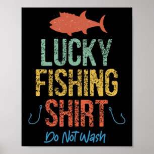 Poster Camisa de Pesca Sortuda Vintage Retrô Divertida Nã