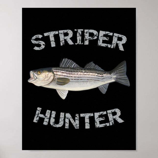 Poster Camisa de Pesca Striper Hunter Listrada B Striper (Frente)