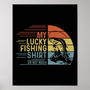 Poster Camisa de Pesca Vintage Retro Minha Sorte na Pesca