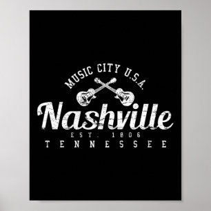 Poster Camisa de Presente de Música Country EUA Nashville