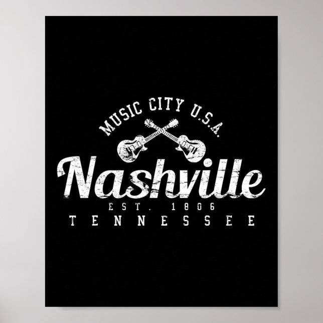 Poster Camisa de Presente de Música Country EUA Nashville (Frente)