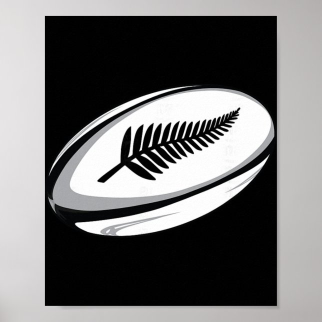 Poster Camisa de Rugby da Nova Zelândia (Frente)