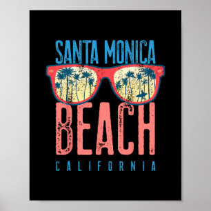 Poster Camisa de Santa Mônica Praia Califórnia Férias em