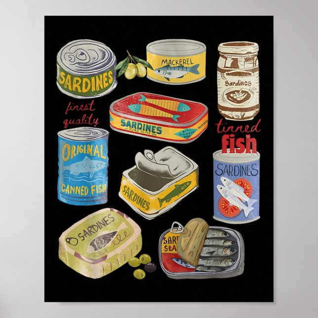 Poster Camisa de Sardinha de Peixe Em Conserva Tomate Men (Frente)