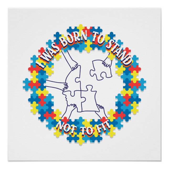 Póster Camisa de Sensibilização Autismo | Autismo T | Aut (Frente)