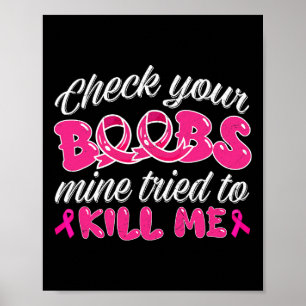 Poster Camisa De Sensibilização Do Cancer Da Mama Verifiq