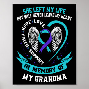 Poster Camisa de Sensibilização do Suicídio Roxo Teal