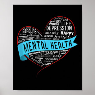 Poster Camisa De Sensibilização Para A Saúde Mental De Mu