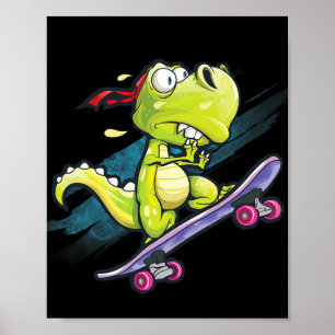 Poster Camisa de skate Dino Meninos Skate Kids Homens 