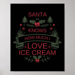 Poster Camisa De Sorvete De Natal Para Foodi De Conforto