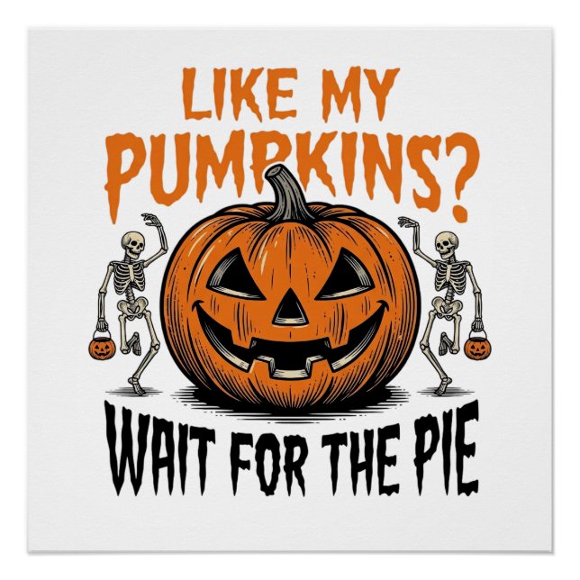 Póster Camisa de Torta de Halloween de Abóbora Engraçada  (Frente)